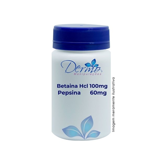 Betaina HCL 600mg + Pepsina 60mg - Auxilia na digestão