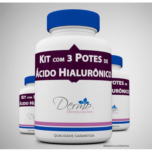 Kit 3 Potes de Ácido Hialurônico 50mg
